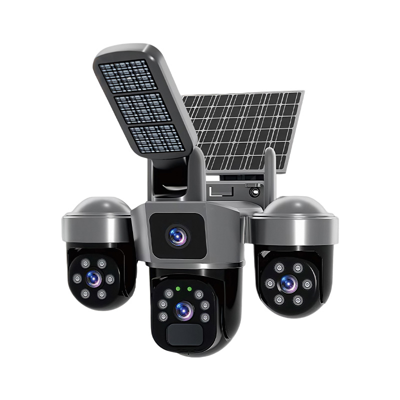 Home Security Flood Lights - 6MP V380 앱 태양광 트리플 렌즈