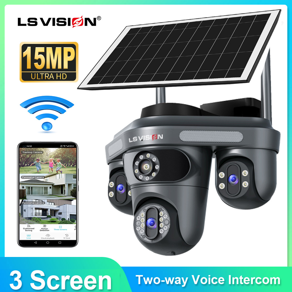 Home Yard Security Cameras - LS VISION 다중 렌즈 3화면 와이파이