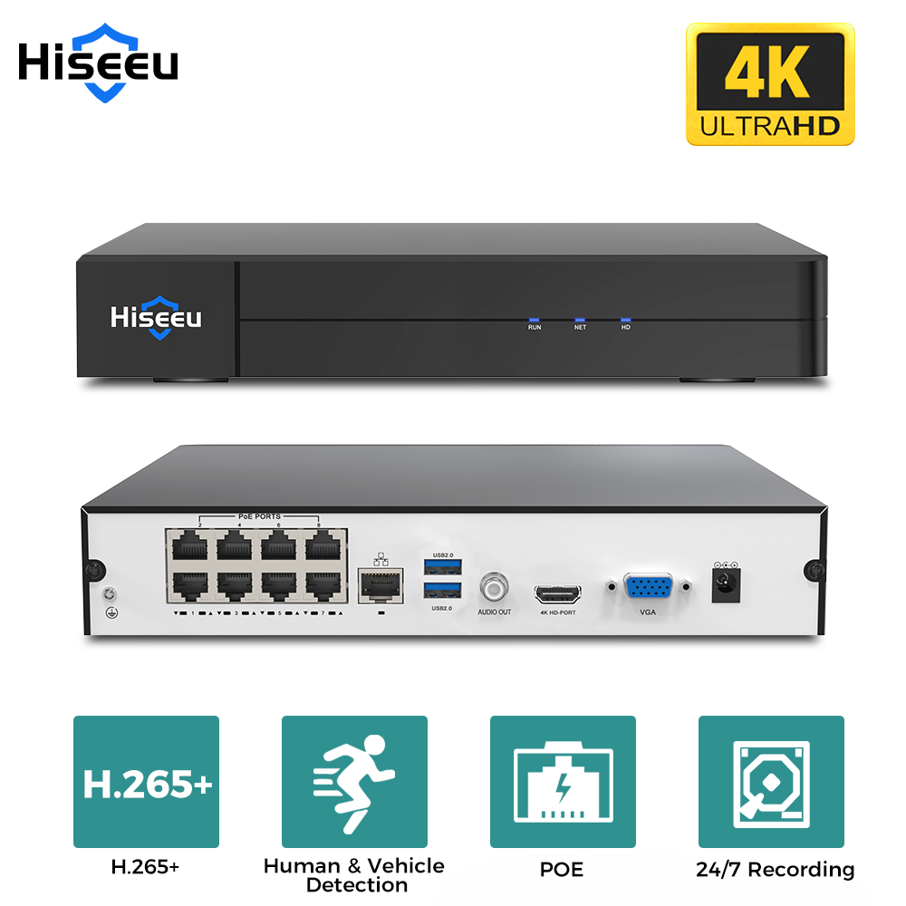 Home Security And Cameras - Hiseeu 8채널 4K PoE NVR 네트워크