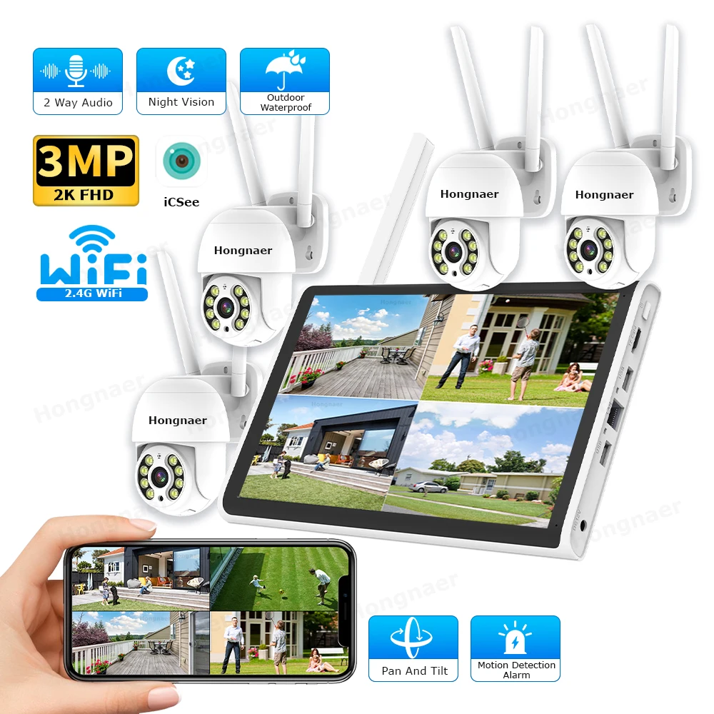 Home Security Systems - 2026 홍나르 3MP 4채널 WiFi 홈