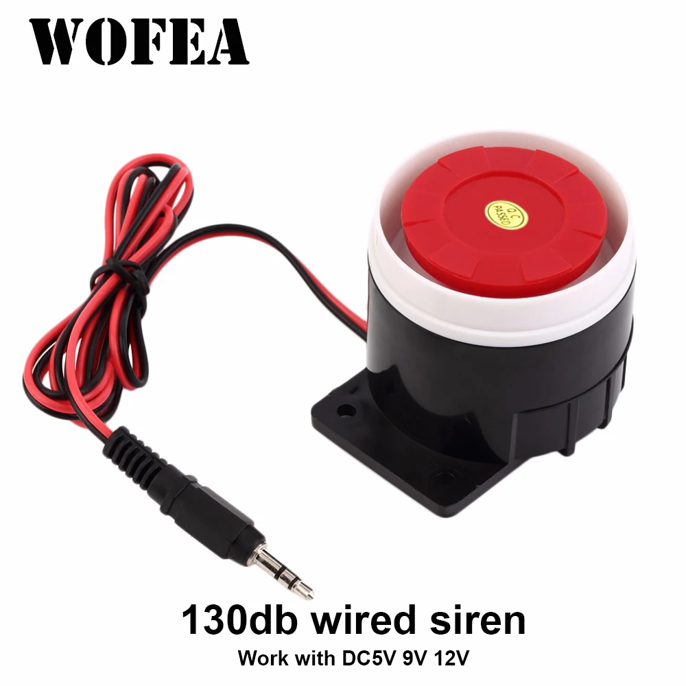 Alarm Siren Outdoor - WOFEA 130db 유선 미니 사운드 알람