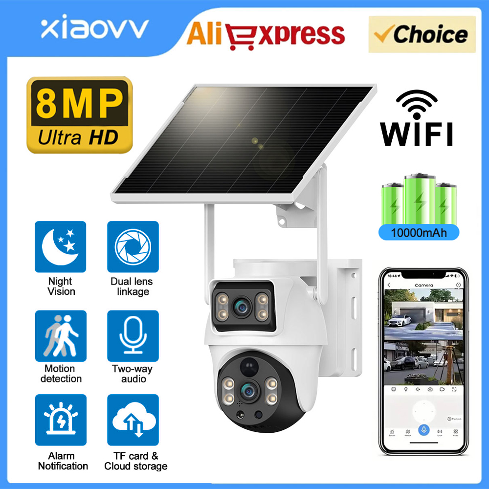 Home Yard Security Cameras - 와이파이 태양광 카메라 듀얼 렌즈 야외
