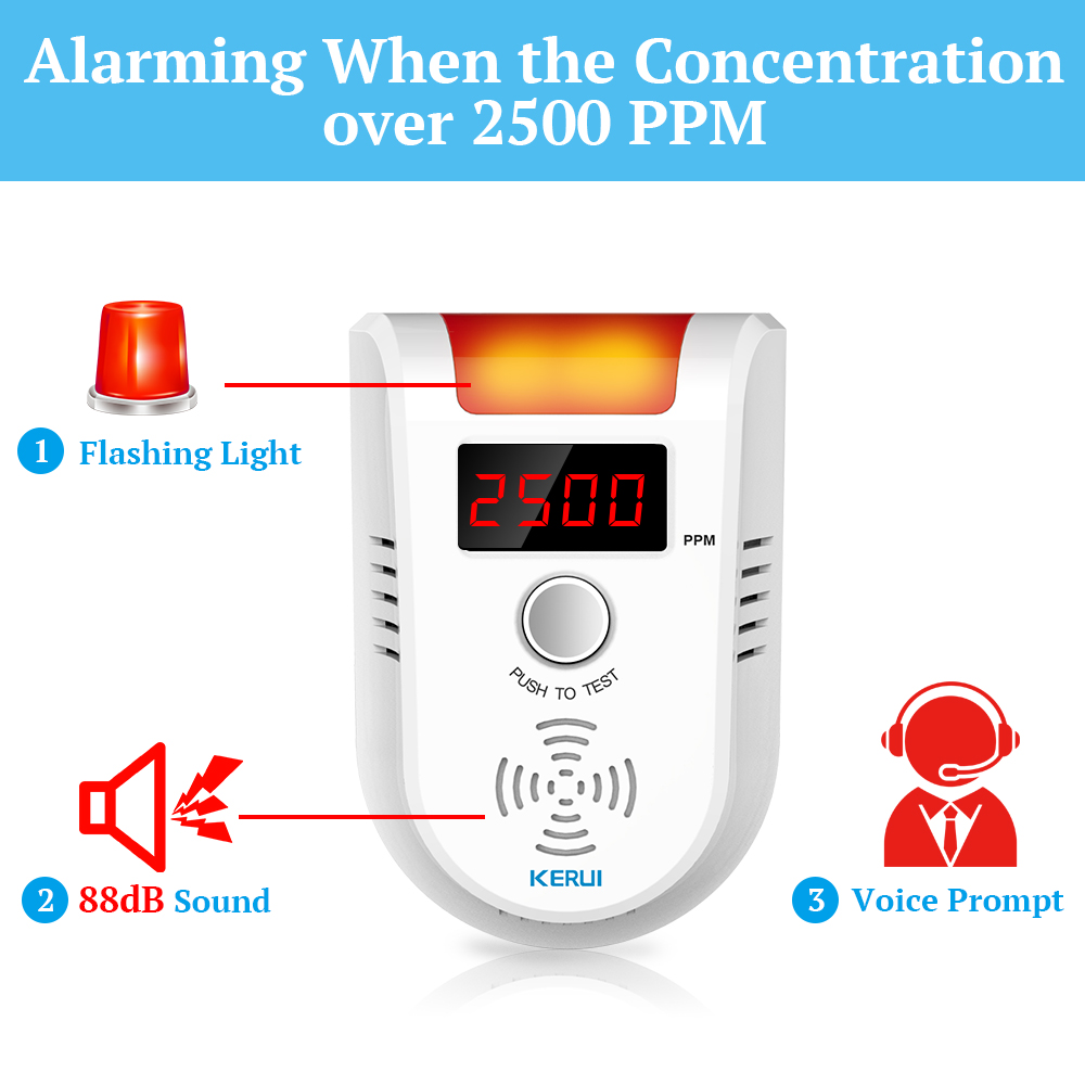 KERUI GD13 LPG 가스 감지기 알람 무선 디지 - Home Security Systems 리뷰 및 가격