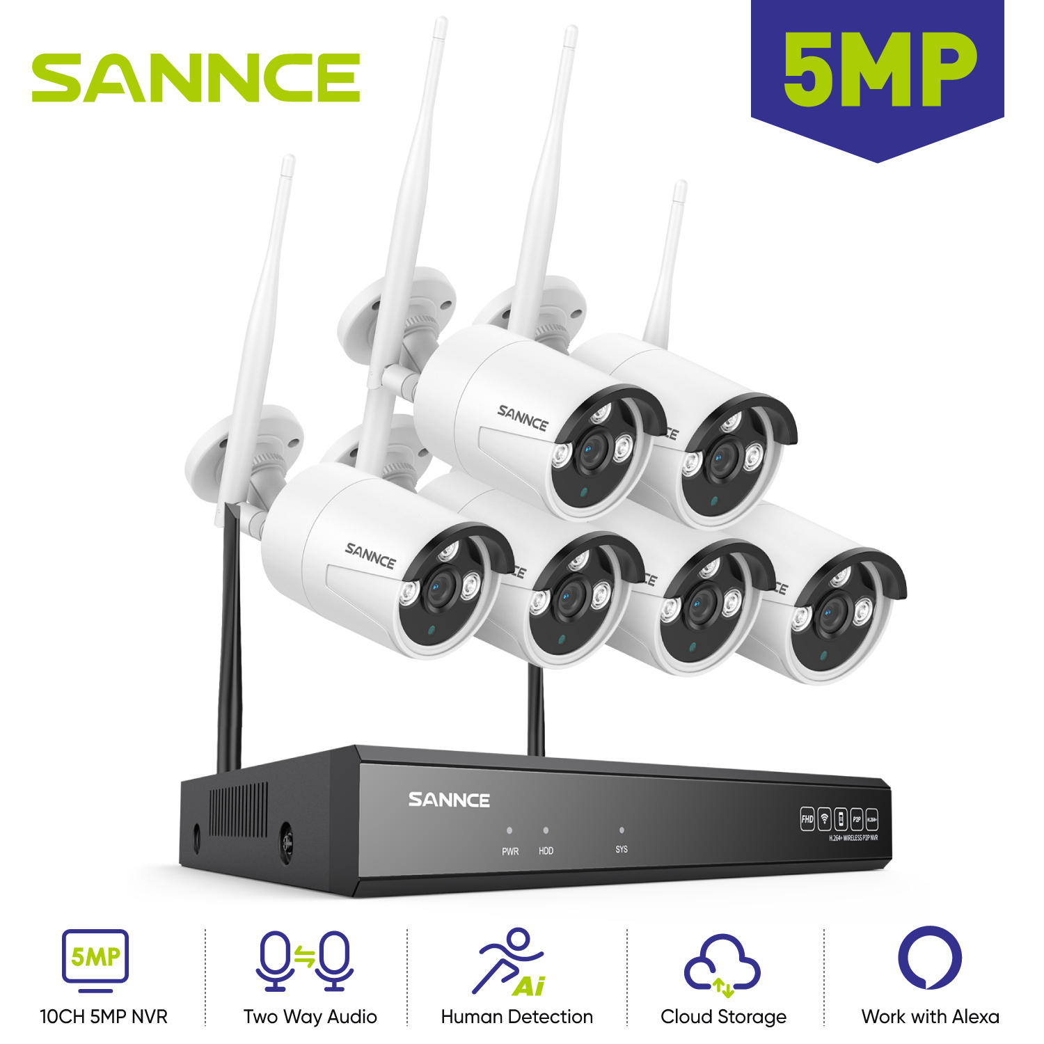 SANNNCE 와이파이 IP 카메라, 10CH NVR  - Home Yard Security Cameras 리뷰 및 가격