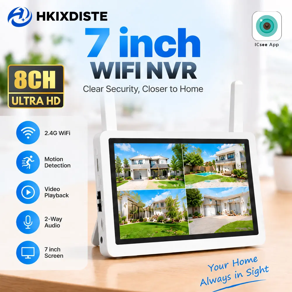 7인치 8채널 5MP 와이파이 NVR 보안 카메라 시스 - Home Security Systems 리뷰 및 가격