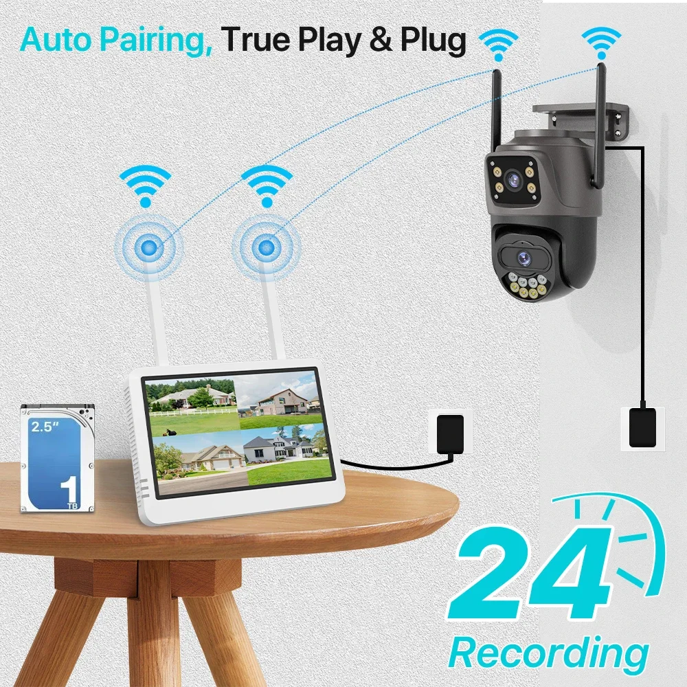 5MP 와이파이 보안 8채널 NVR 키트, 7인치 화면 - Home Security Nvr 리뷰 및 가격
