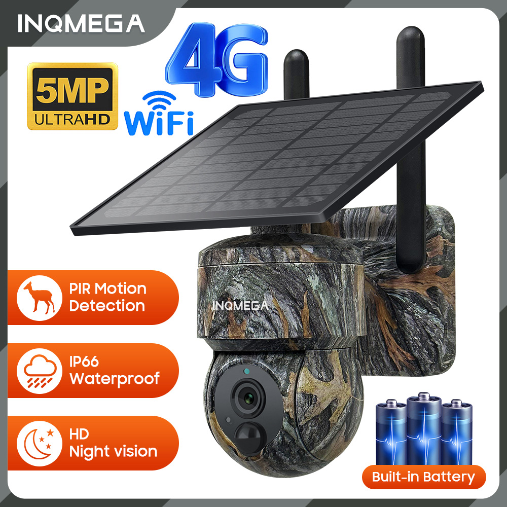 INQMEGA 5MP 4G / WIFI 태양열 무선 보 - Home Yard Security Cameras 리뷰 및 가격
