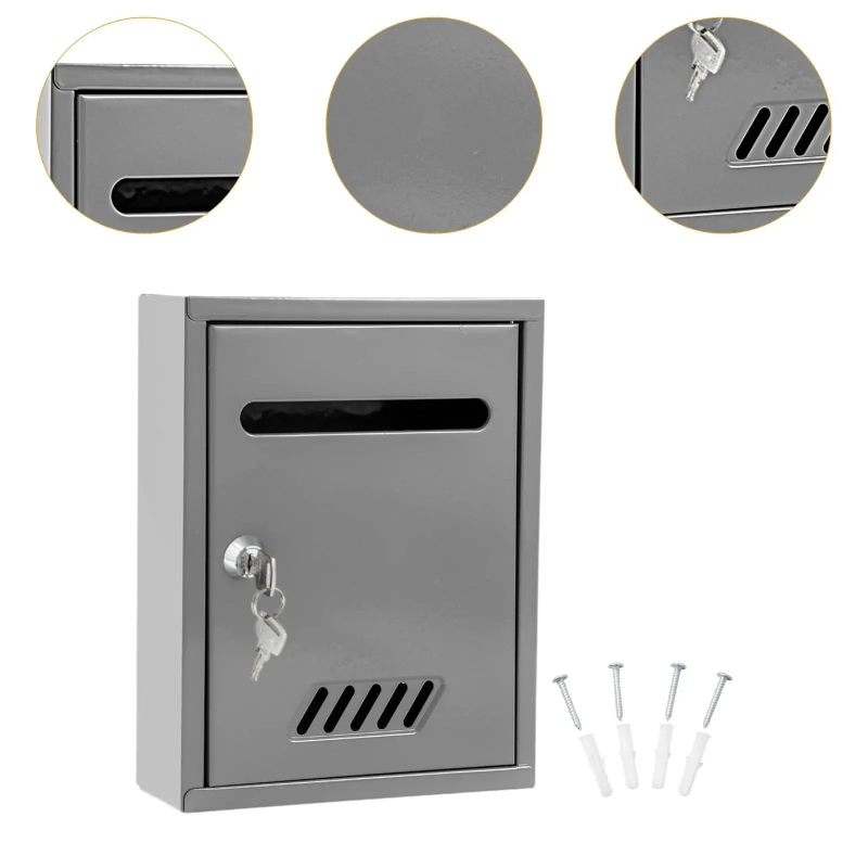 벽걸이형 잠금식 우편함, 방풍 금속 우편물 수납함, 현 - Home Security Number 리뷰 및 가격