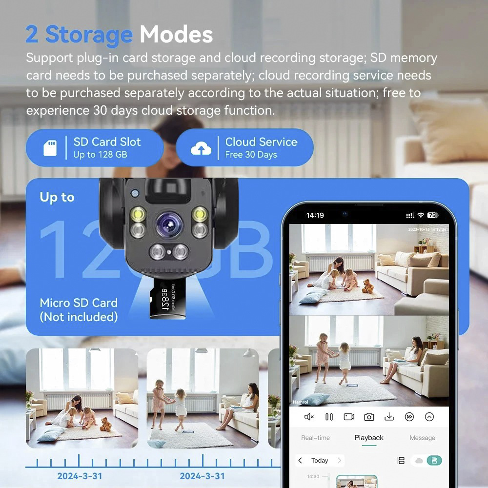 4G 태양광 카메라 3렌즈 3화면 360도 파노라마 모 - Home Yard Security Cameras 리뷰 및 가격