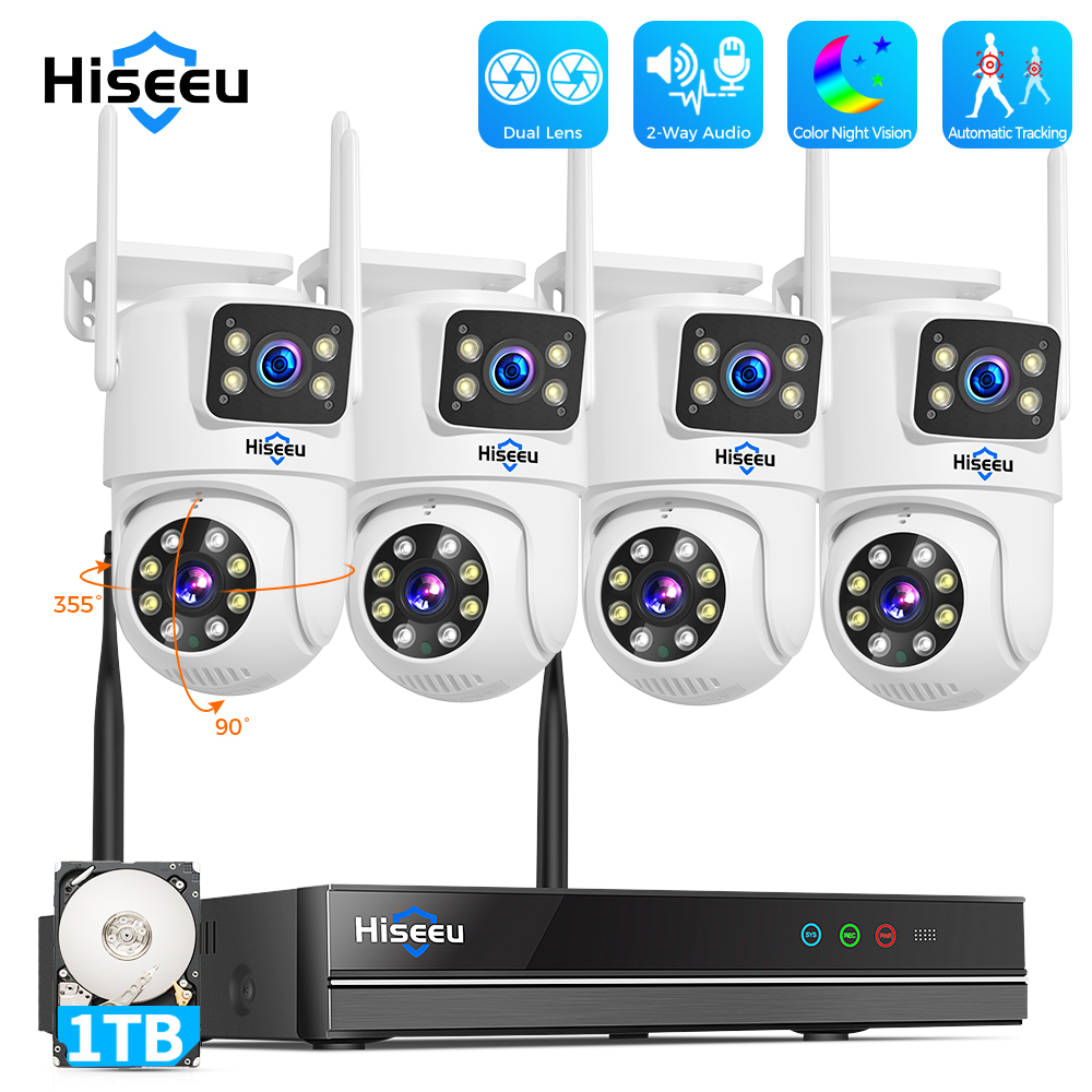 하이시루 6MP WiFi 듀얼 렌즈 카메라 보안 시스템 - Home Security Panel 리뷰 및 가격