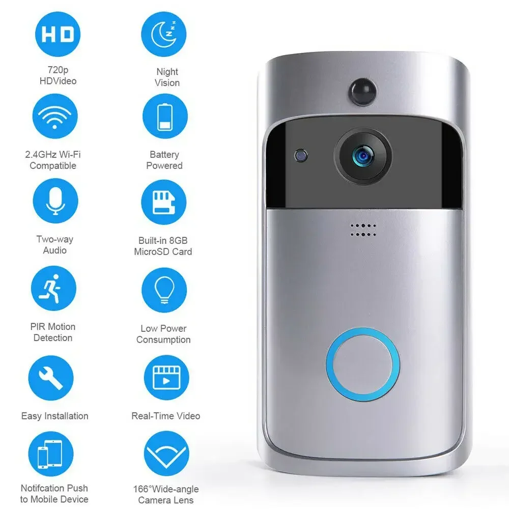 720P HD 스마트 홈 무선 와이파이 초인종 카메라, - Home Security Prices 리뷰 및 가격