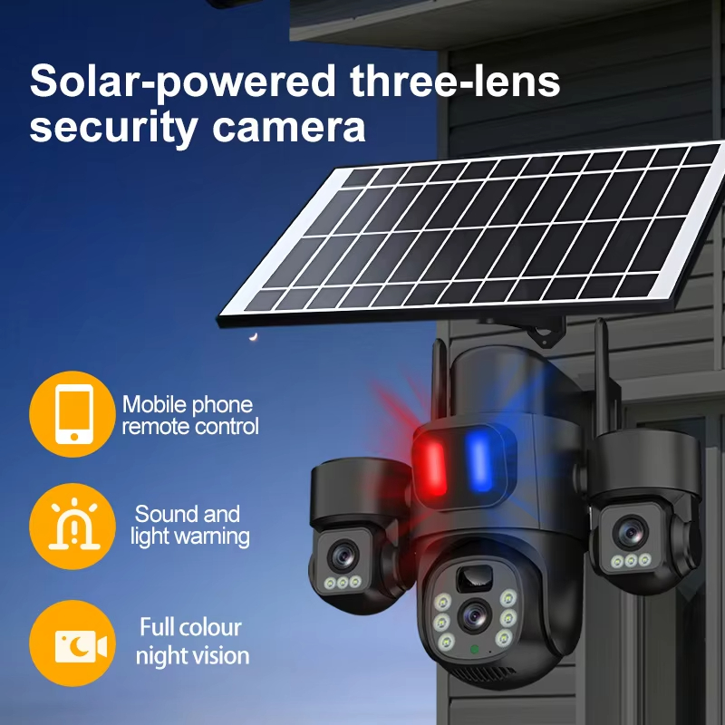 WIFI 태양광 PTZ 카메라 야외용 15MP 세 개의 - Home Yard Security Cameras 리뷰 및 가격