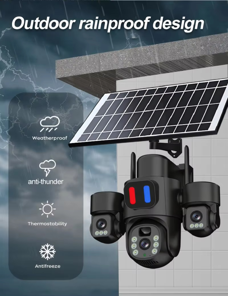 WIFI 태양광 PTZ 카메라 야외용 15MP 세 개의 - Home Yard Security Cameras 리뷰 및 가격