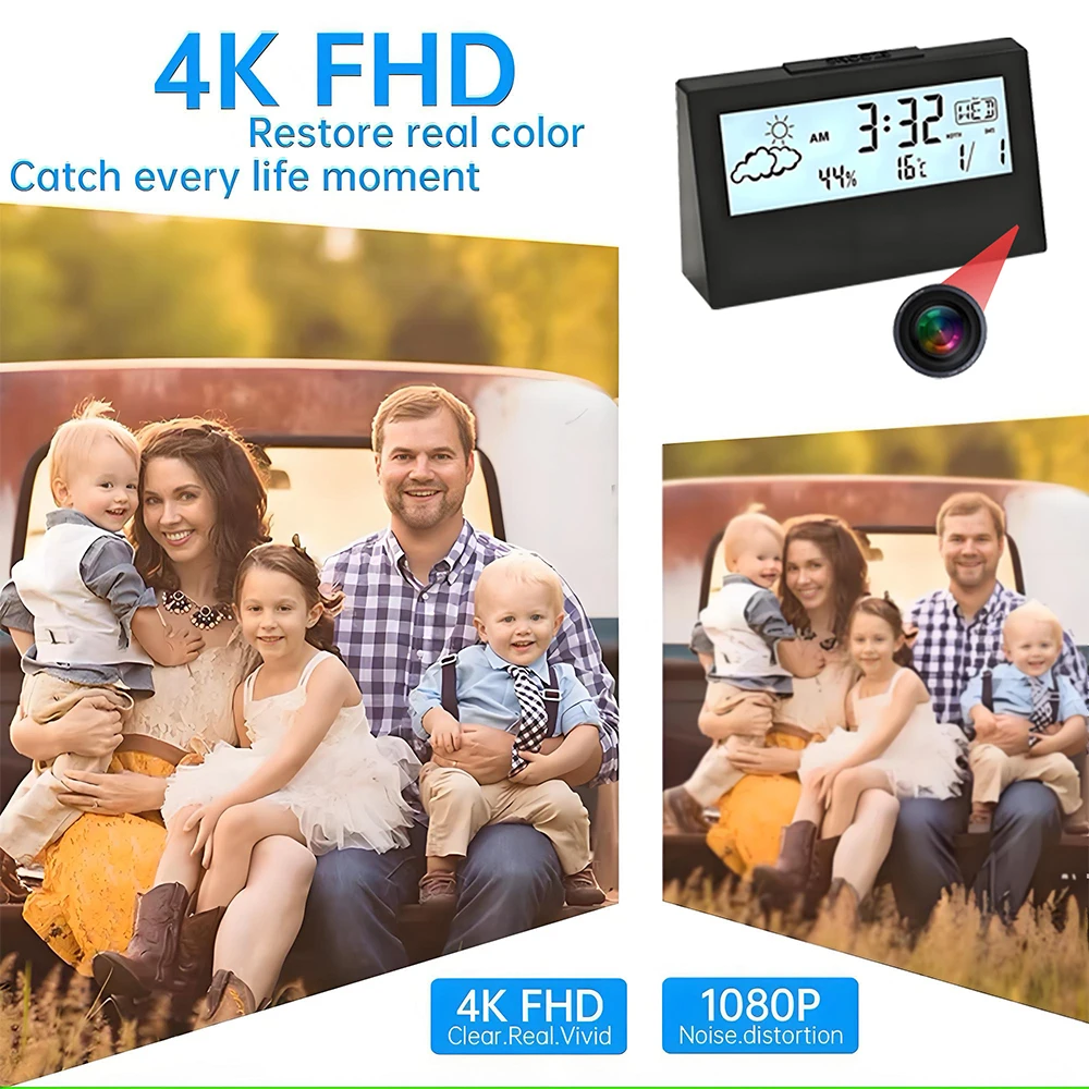 4K WiFi 시계 카메라 (모션 감지 기능 포함) | - Home Security Prices 리뷰 및 가격